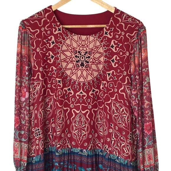 BLACKMILK Floral Boho Long Sleeve Maxi Dress, Size X-Large - Picture 4 of 10